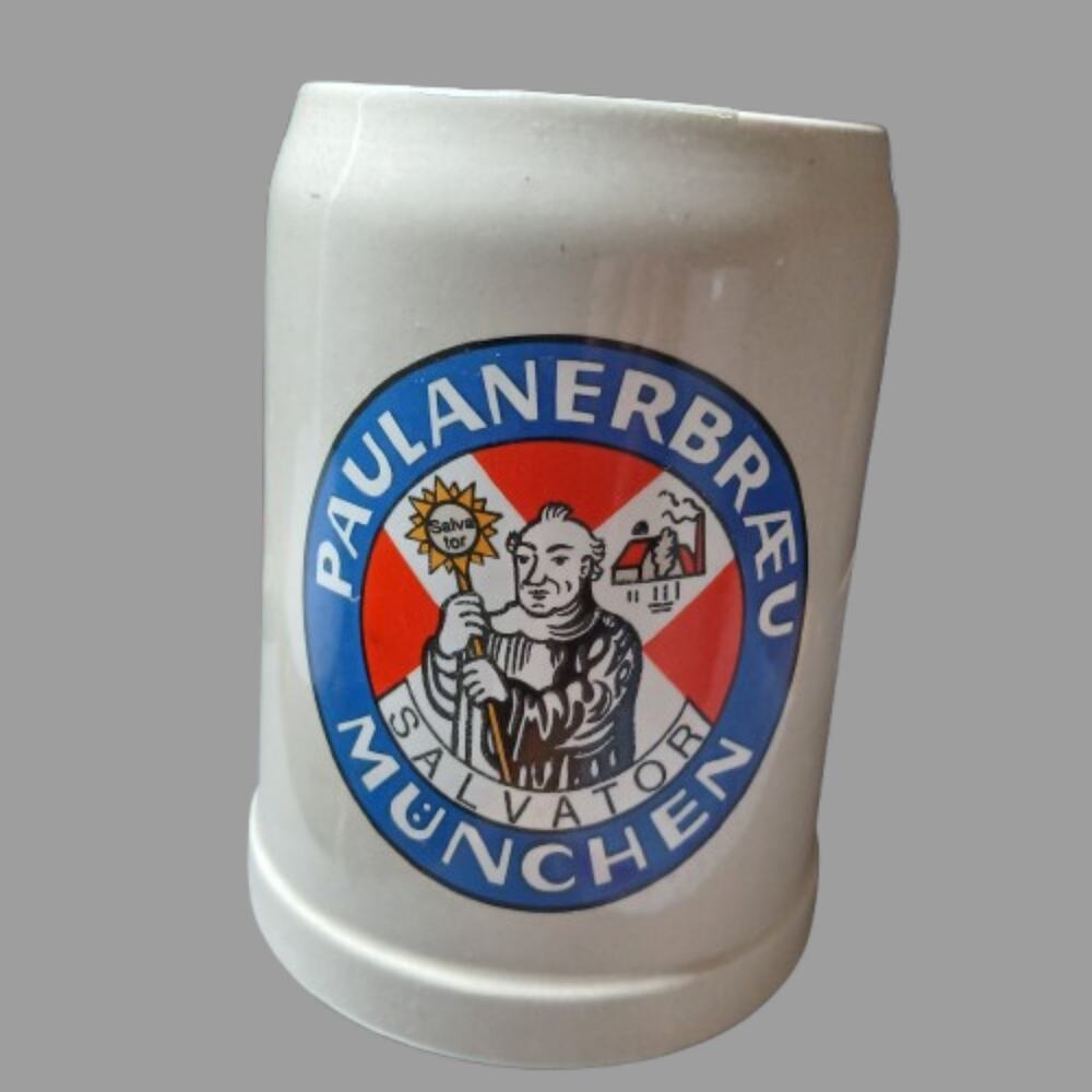 GERZ German Beer Stein Stoneware Mug Paulanerbraeu 0.5l